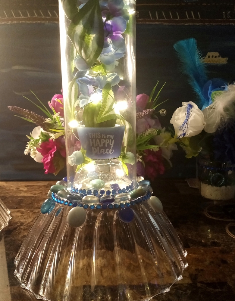 Battery Powered LED Floral Lamp